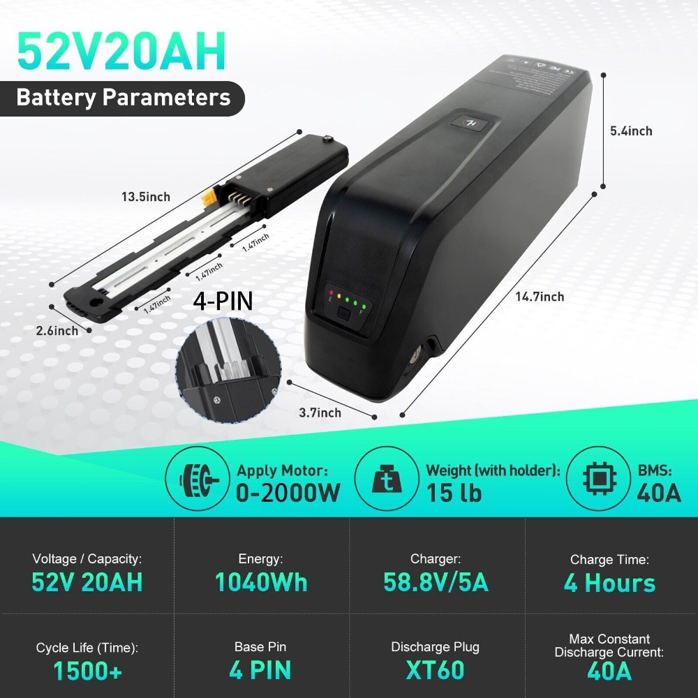 52V Hailong Battery 4-Pins / 5 - đánh giá và giá Ebike Battery 48V 20Ah Hailong